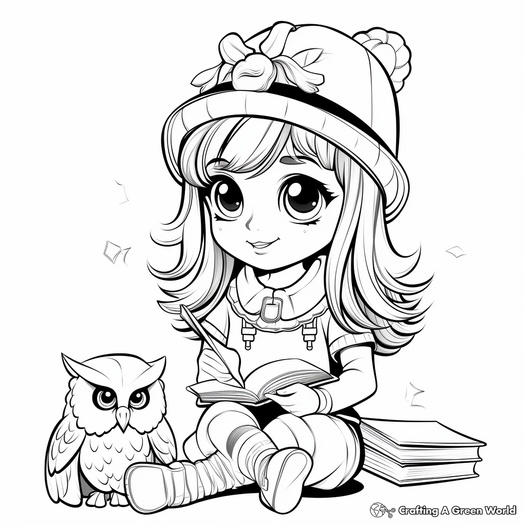 Girl owls coloring pages