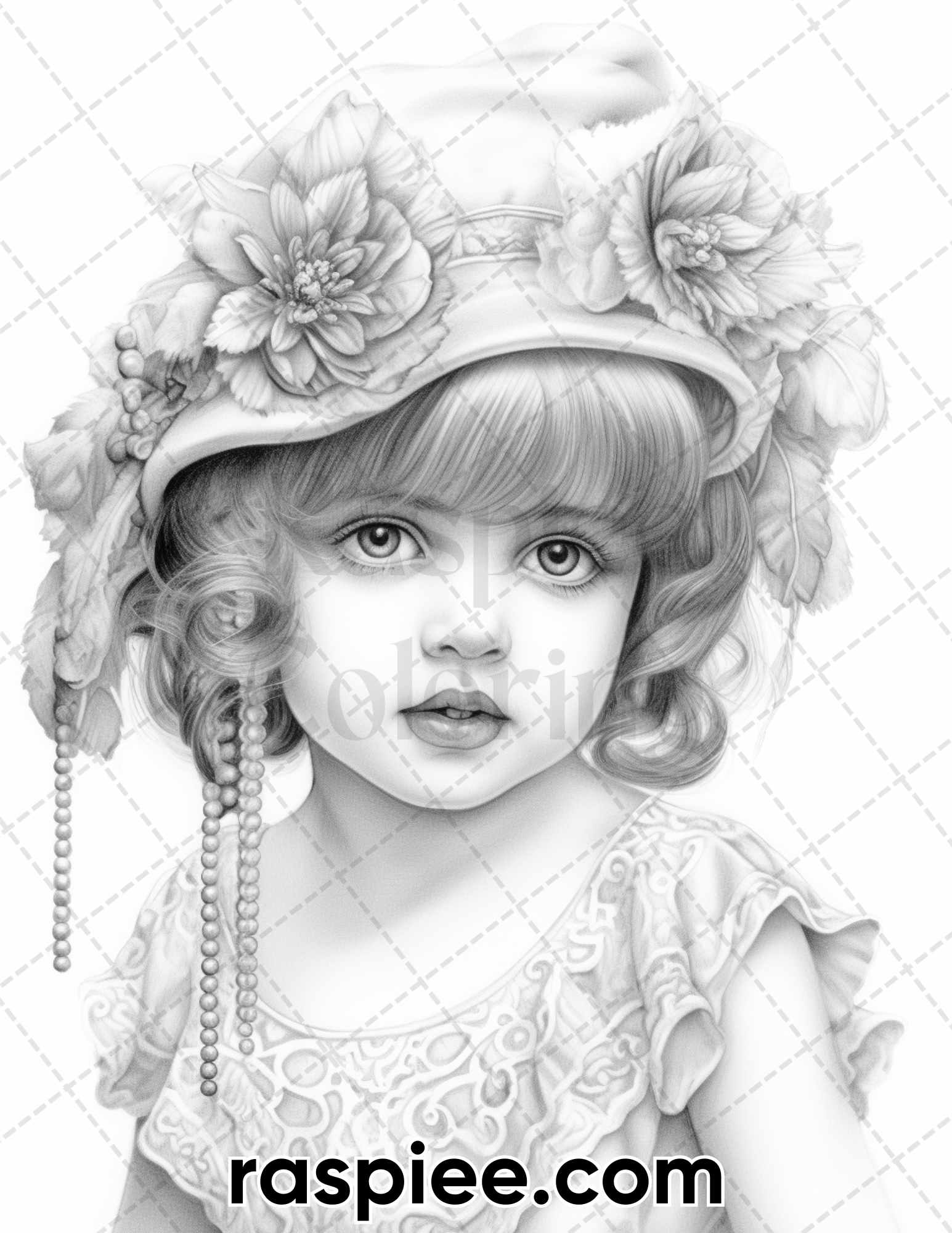 Vintage flapper baby girls grayscale coloring pages for adults pri â coloring