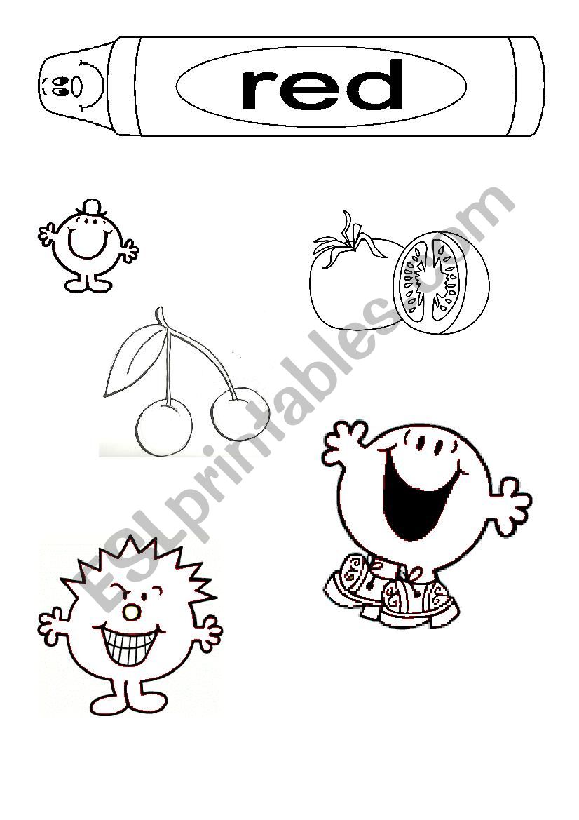 Colours with mr men and little misses