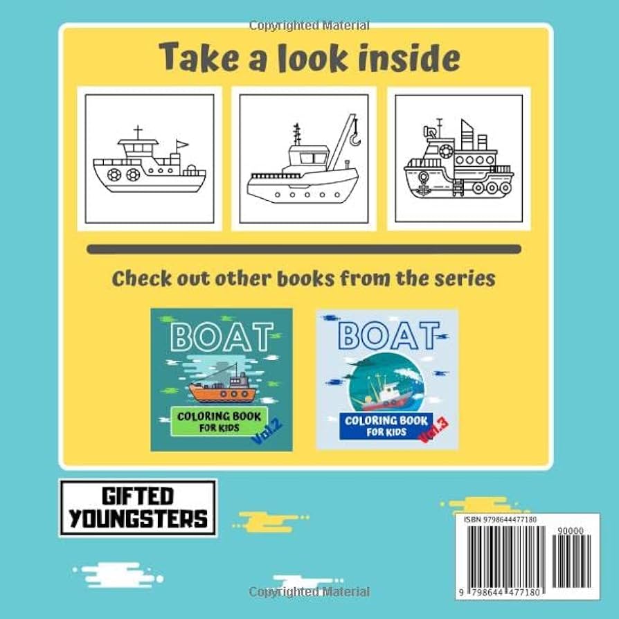 Boat loring book for kids for kids age