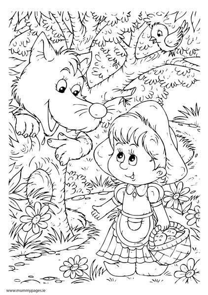 Little red riding hood with the big bad wolf
