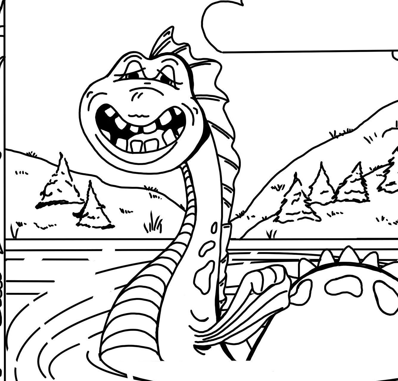 Printable coloring page loch ness monster coloring sheet nessi coloring page instant digital download