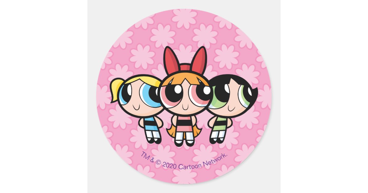 Powerpuff girls sugar spice and everything nice classic round sticker