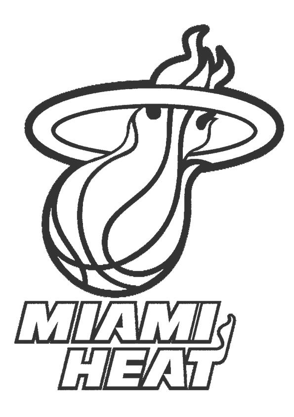 Miami heat logo para colorir do time da nba