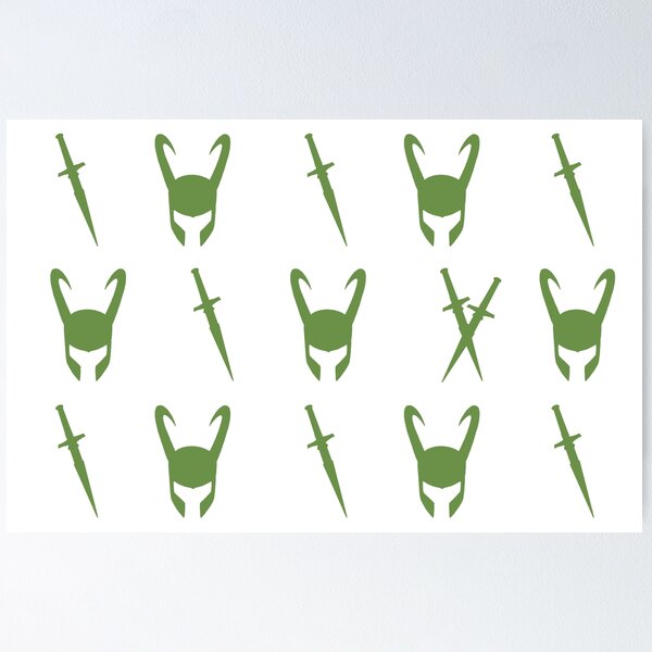 Green loki patterm poster for sale by shroomlamp