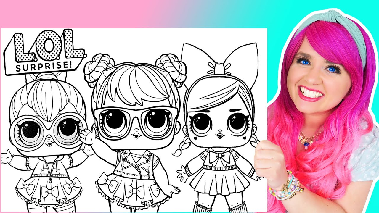 Coloring lol surprise dolls cosplay club coloring pages fanie bon bon neon qt