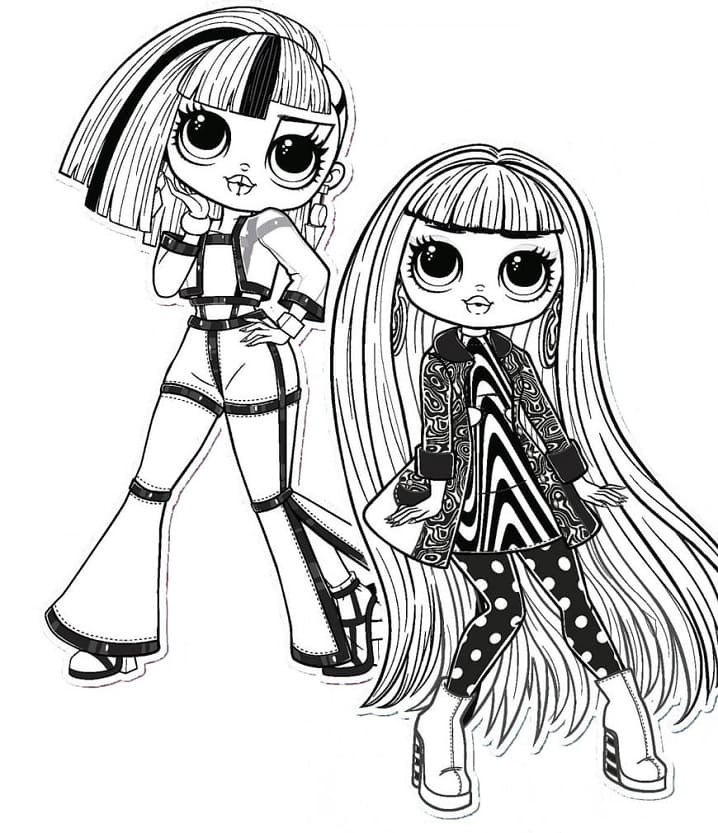 Angles and groovy babe lol omg coloring page