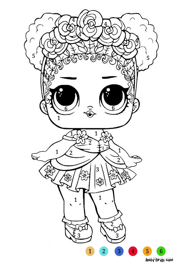 Coloring page lol by numbers and colors coloring lol dolls