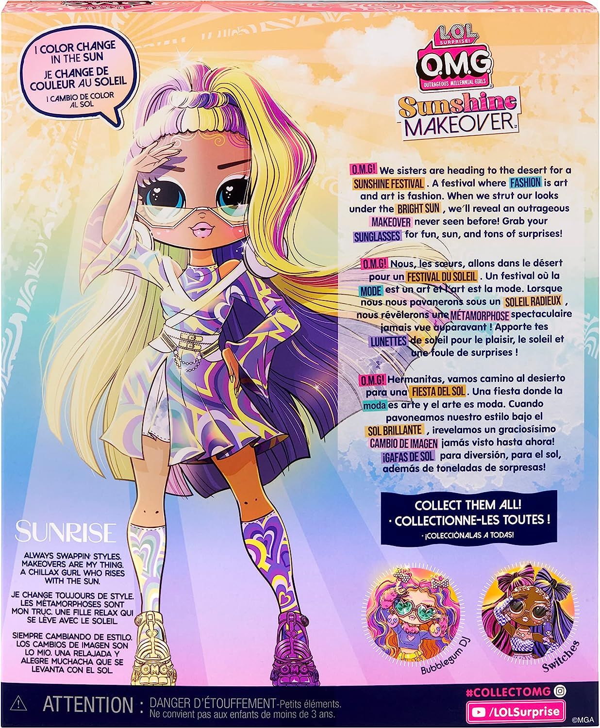 Lol surprise omg sunshine makeover sunrise fashion doll with color changing features and multiple surprises â great gift for kids ages hobbies toys toys games on