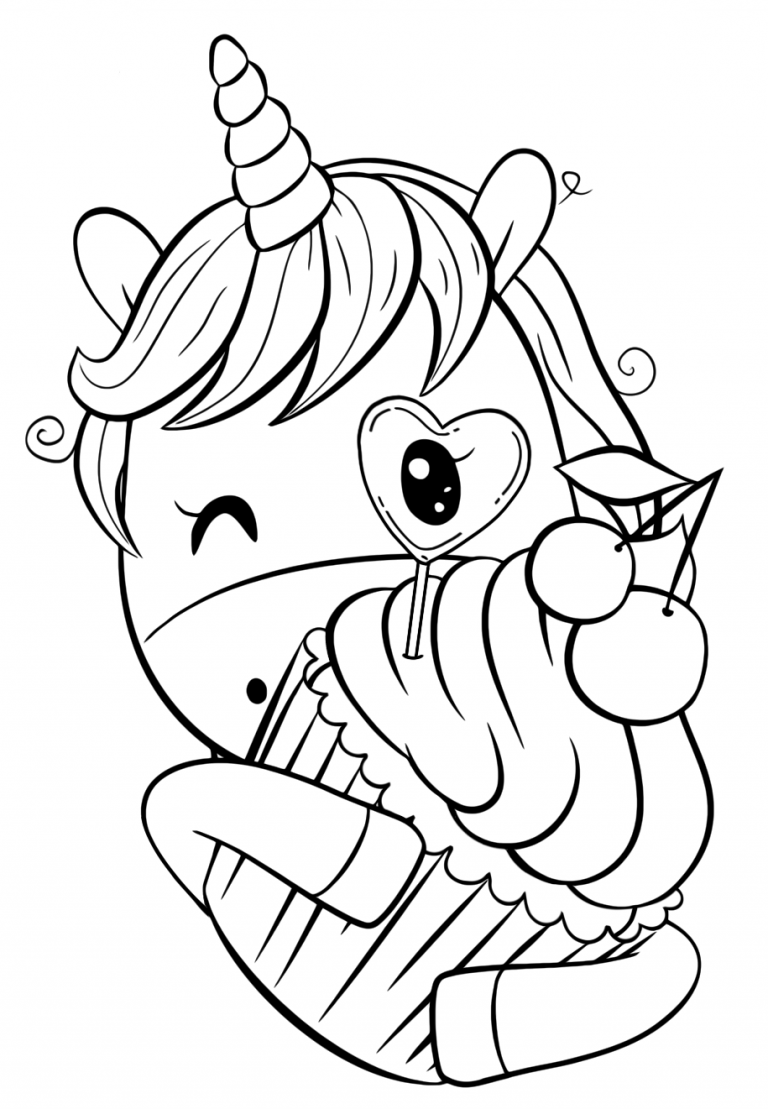 Cute unicorn coloring pages