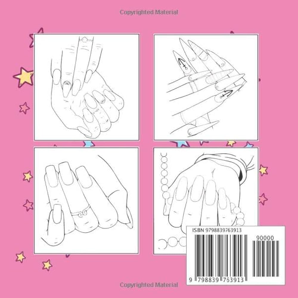 Pretty nails coloring book fun and easy fingernail polish manicure art designs for calming stress for beginners seniors adults and kids gorgeous nail art cute designs and decorate for girls johnson