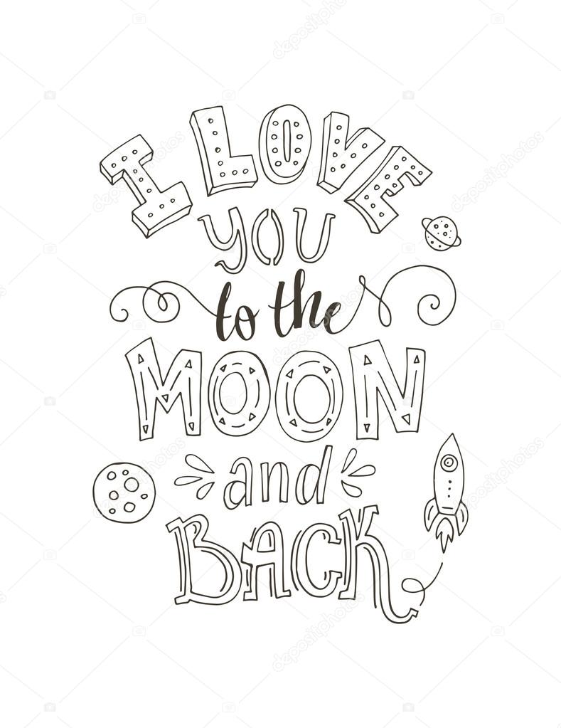 I love you to the moon and back stock vector by favetelinguis