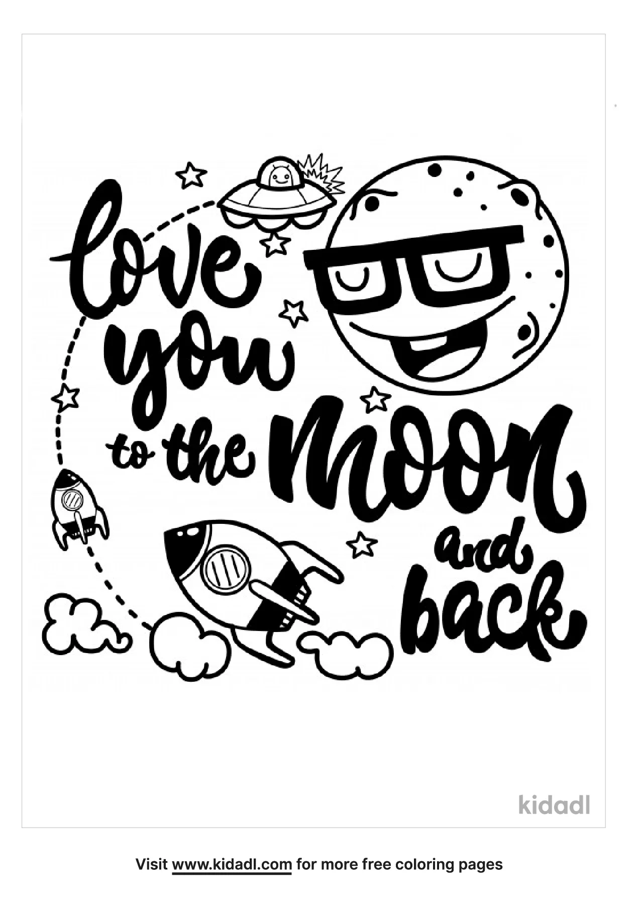 Free i love you to the moon and back coloring page coloring page printables