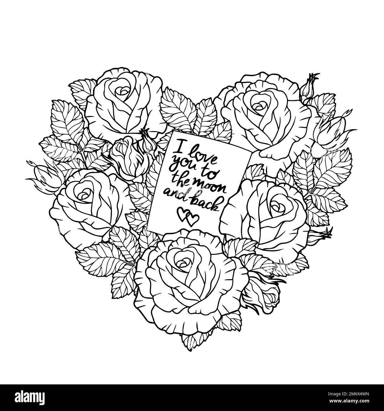 I love you rose stock vector images