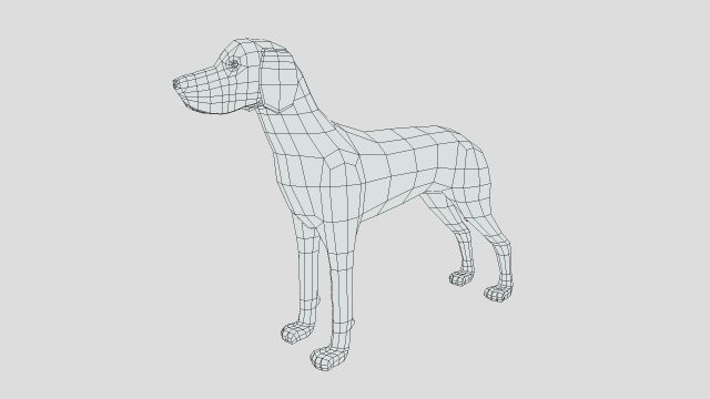 Low poly cartoon hungarian vizsla dog d model in dog