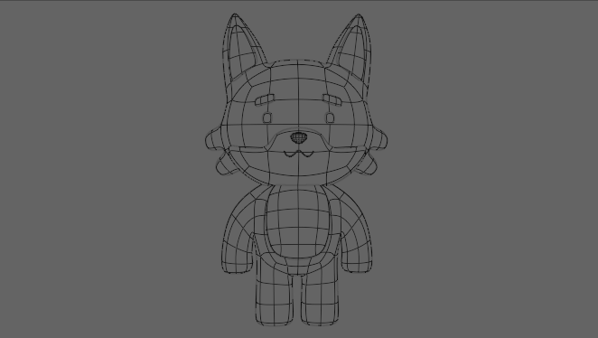 Cute fox model d model in cartoon