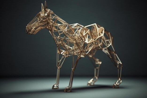 Page horse running gallop low poly images