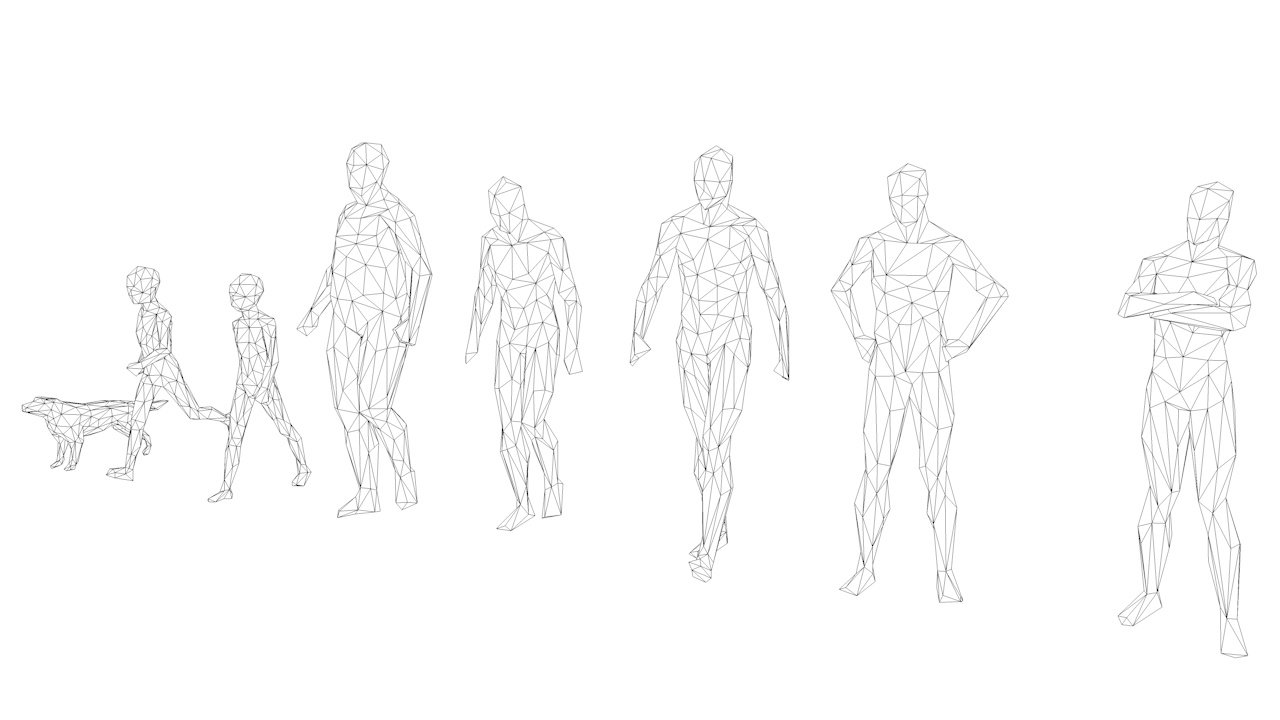 Lowpoly human characters bundle low