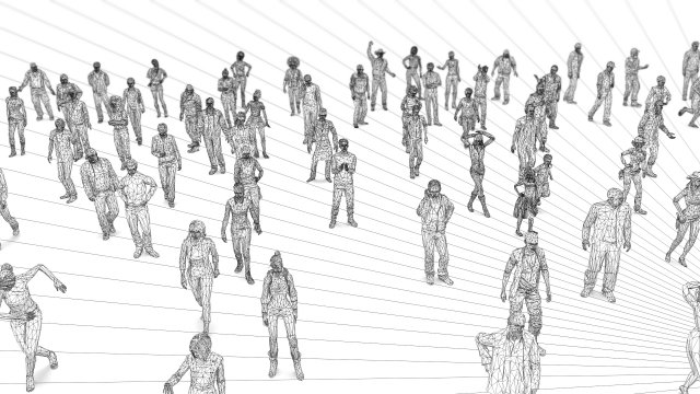 Colorful low poly people collection d model in other