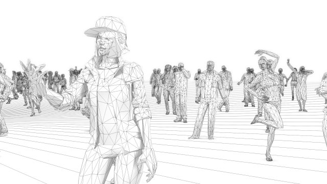 Colorful low poly people collection d model in other