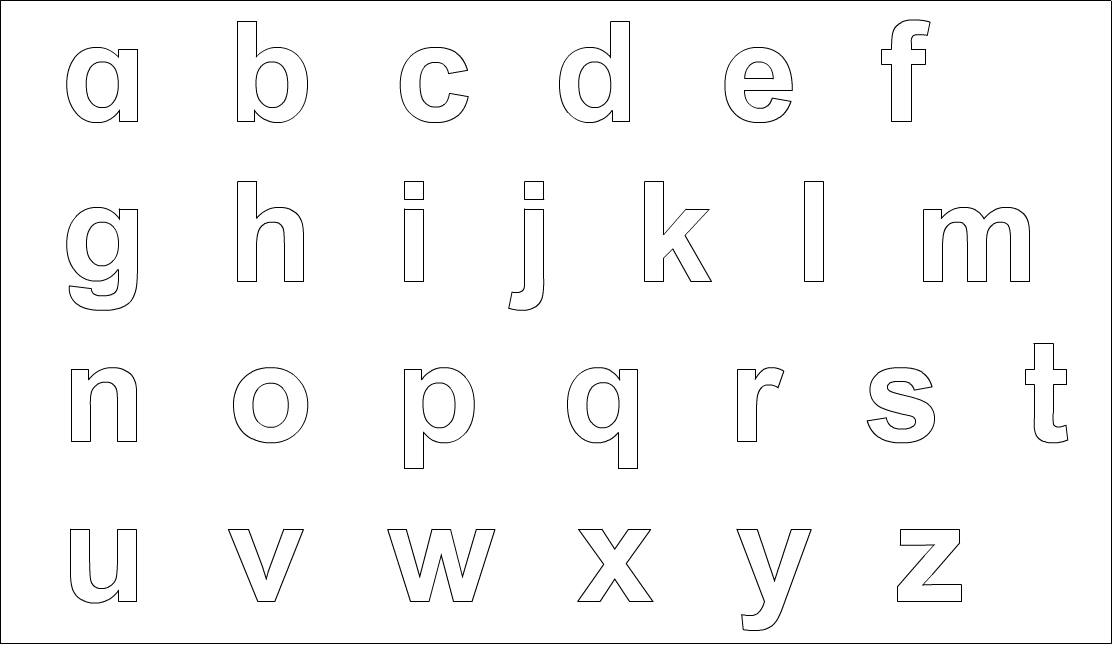 Printable lowercase letters coloring page by supergibalogan on