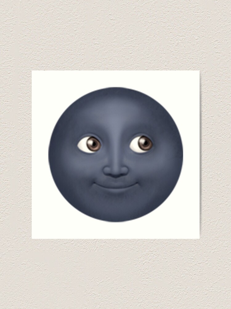 New moon emoji art print for sale by emojiqueen