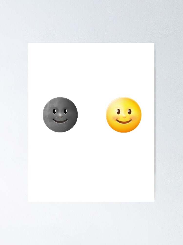 Moon face emoji poster for sale by sameer
