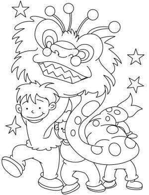 Coloring pages chinese new year parade