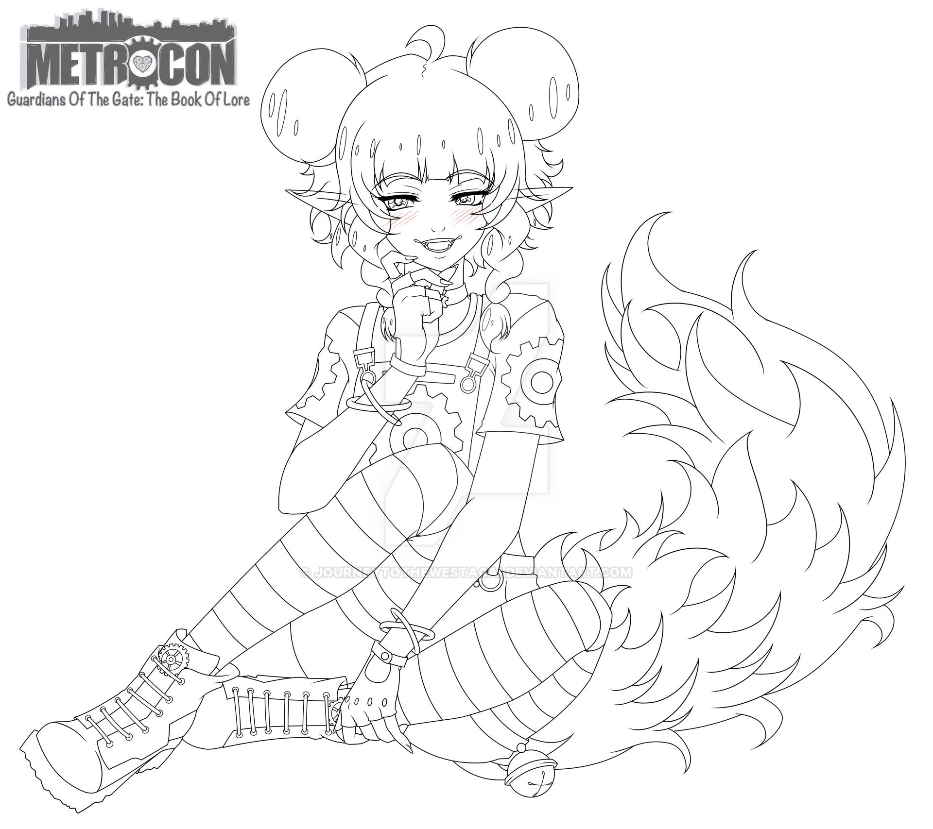 Gearsprite lynx coloring page by journeytothewestagai on