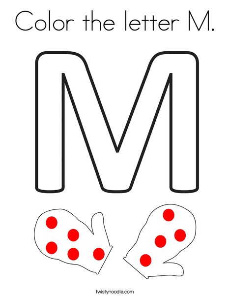Color the letter m coloring page