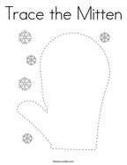 M is for mitten coloring page