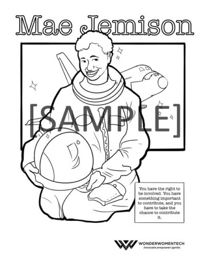 Student donation iconic women in steam coloring book