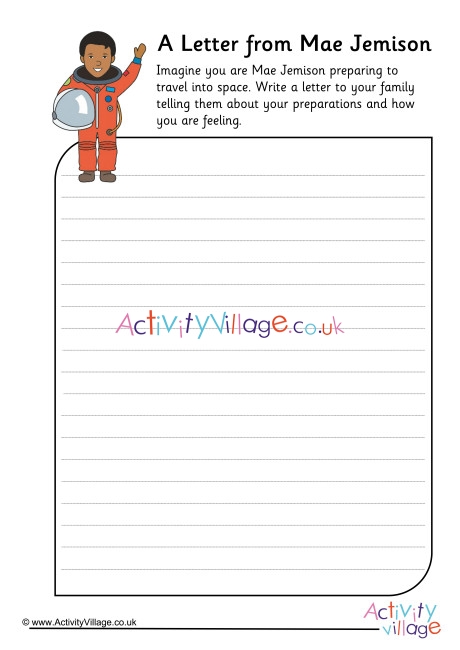 A letter from mae jemison worksheet