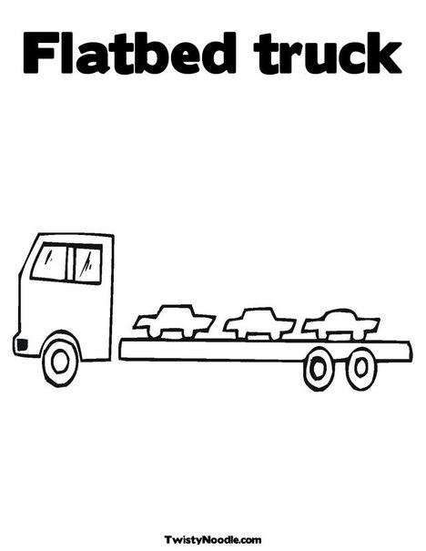 Flatbed truck coloring page truck coloring pages coloring pages mail truck