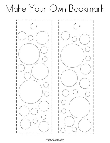 Make your own bookmark coloring page