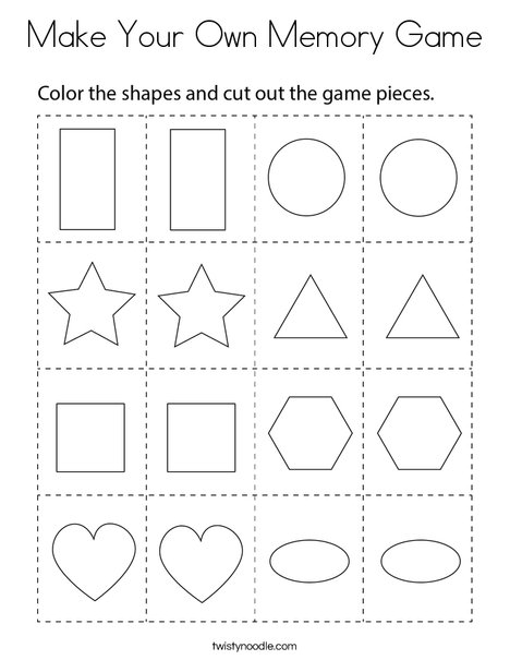 Make your own memory game coloring page