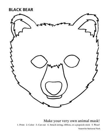 Black bear mask coloring page free printable coloring pages