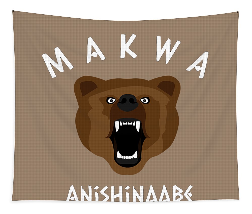 Makwa anishinaabe ojibwe bear chippewa tapestry by sahil nyomi