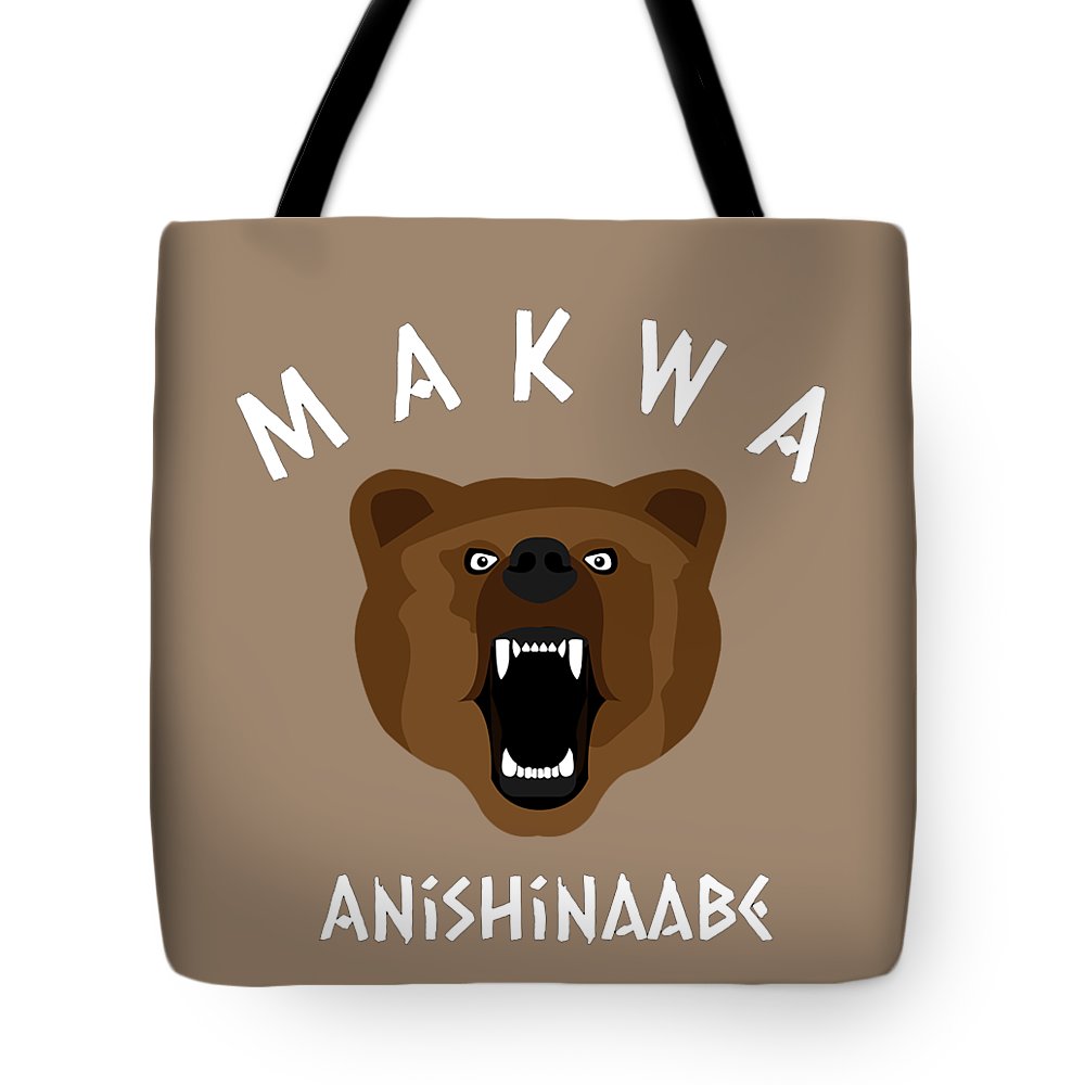 Makwa anishinaabe ojibwe bear chippewa tote bag by manaai minni