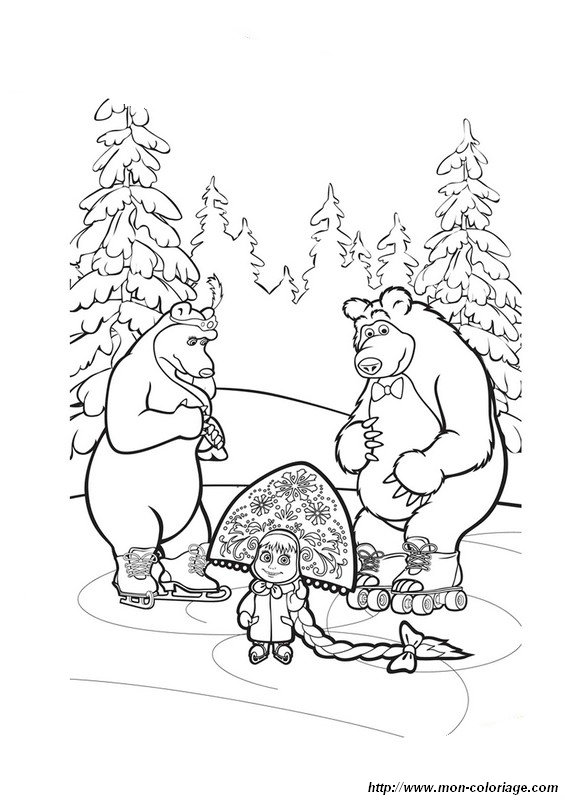 Coloring masha and the bear page printable mascha to print out or color online