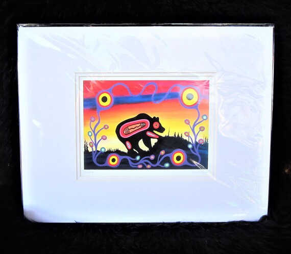 Algonquin first nation makwa contemporary native indigenous art unframed picture print