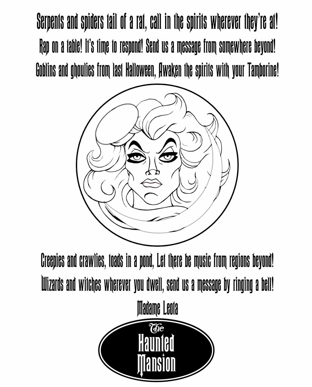 Madame leota coloring page by disneyfreak on
