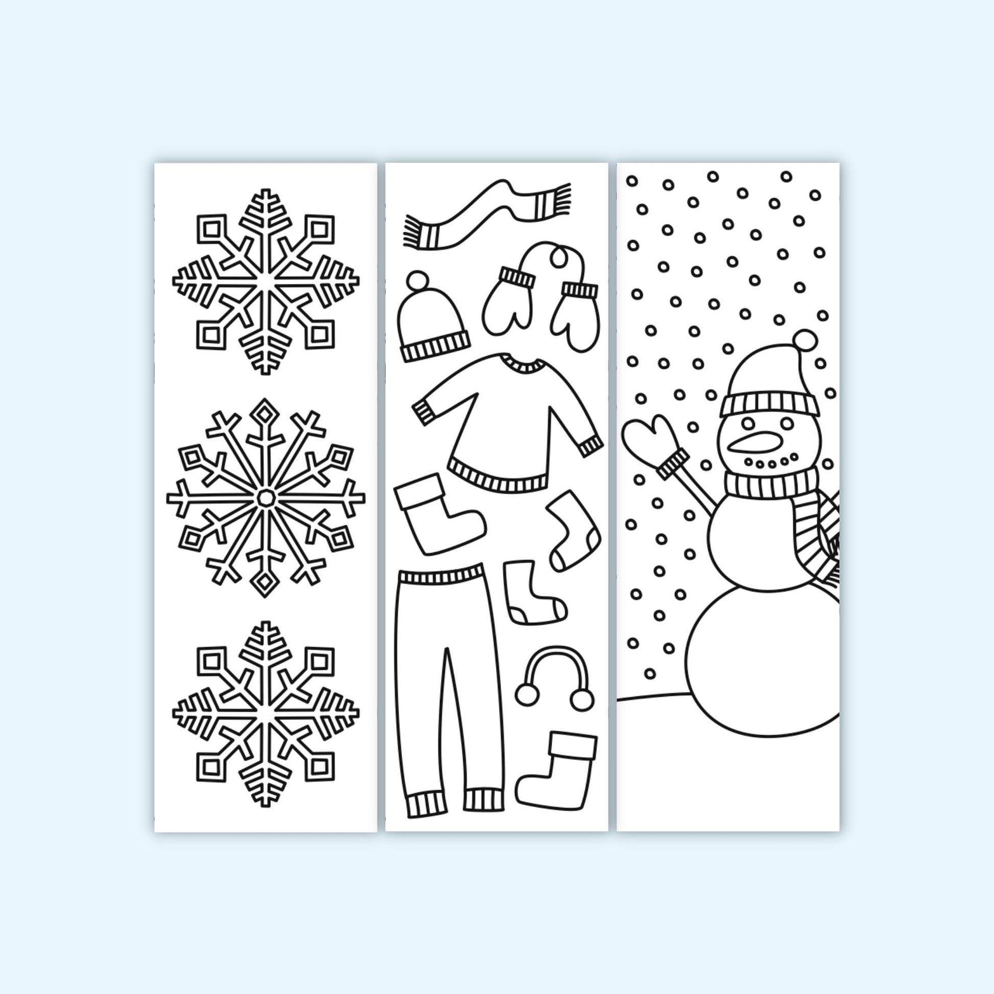 Winter colouring bookmarks set of â printables by the craft