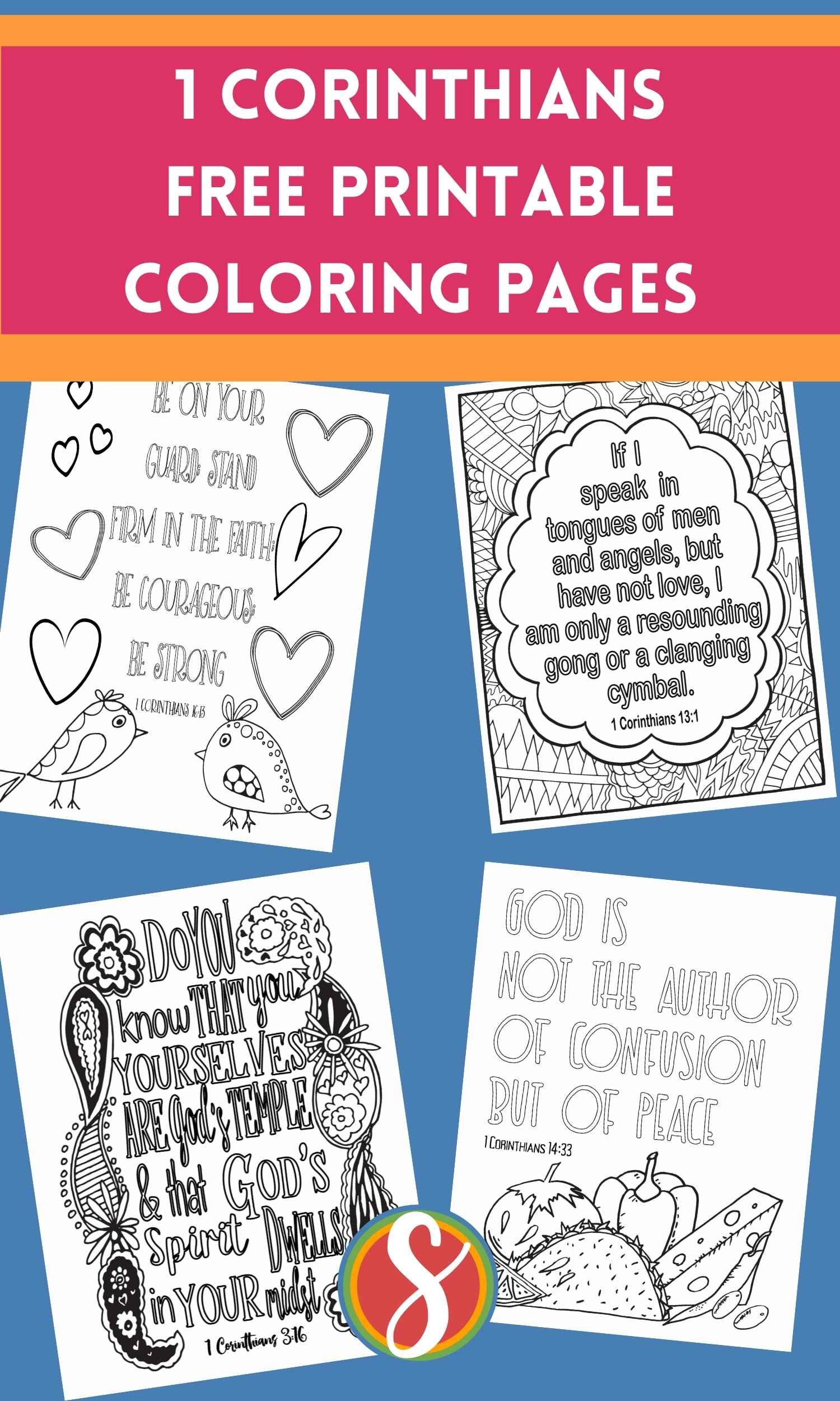 Free corinthians coloring pages â stevie doodles