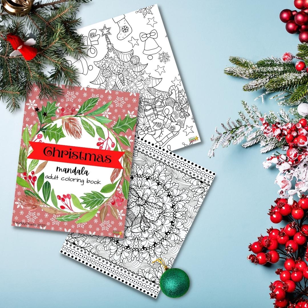 Christmas mandalas coloring pages