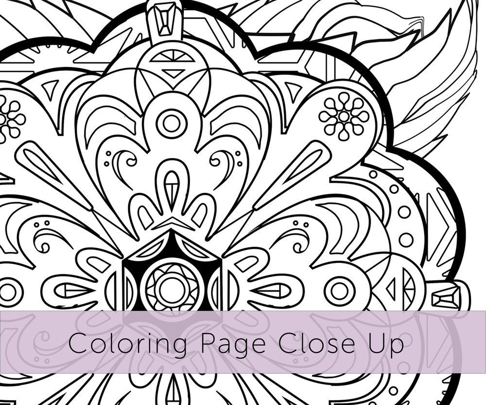 Flower mandala coloring page in black and white â chub and bug illustration wall art and school supplies for kids and babies