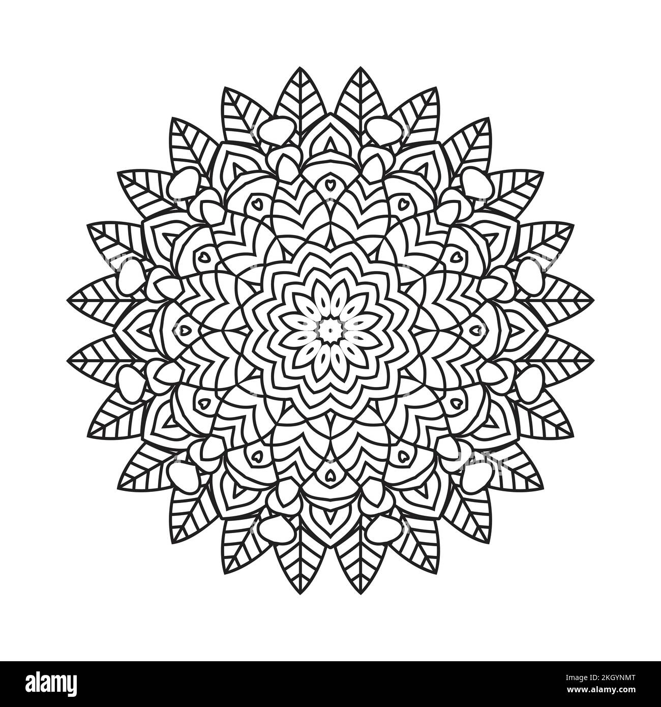 Flower mandala pattern for kids coloring pages decoration mandala in indian style line art vector black and white mandala pattern traditional india stock vector image art