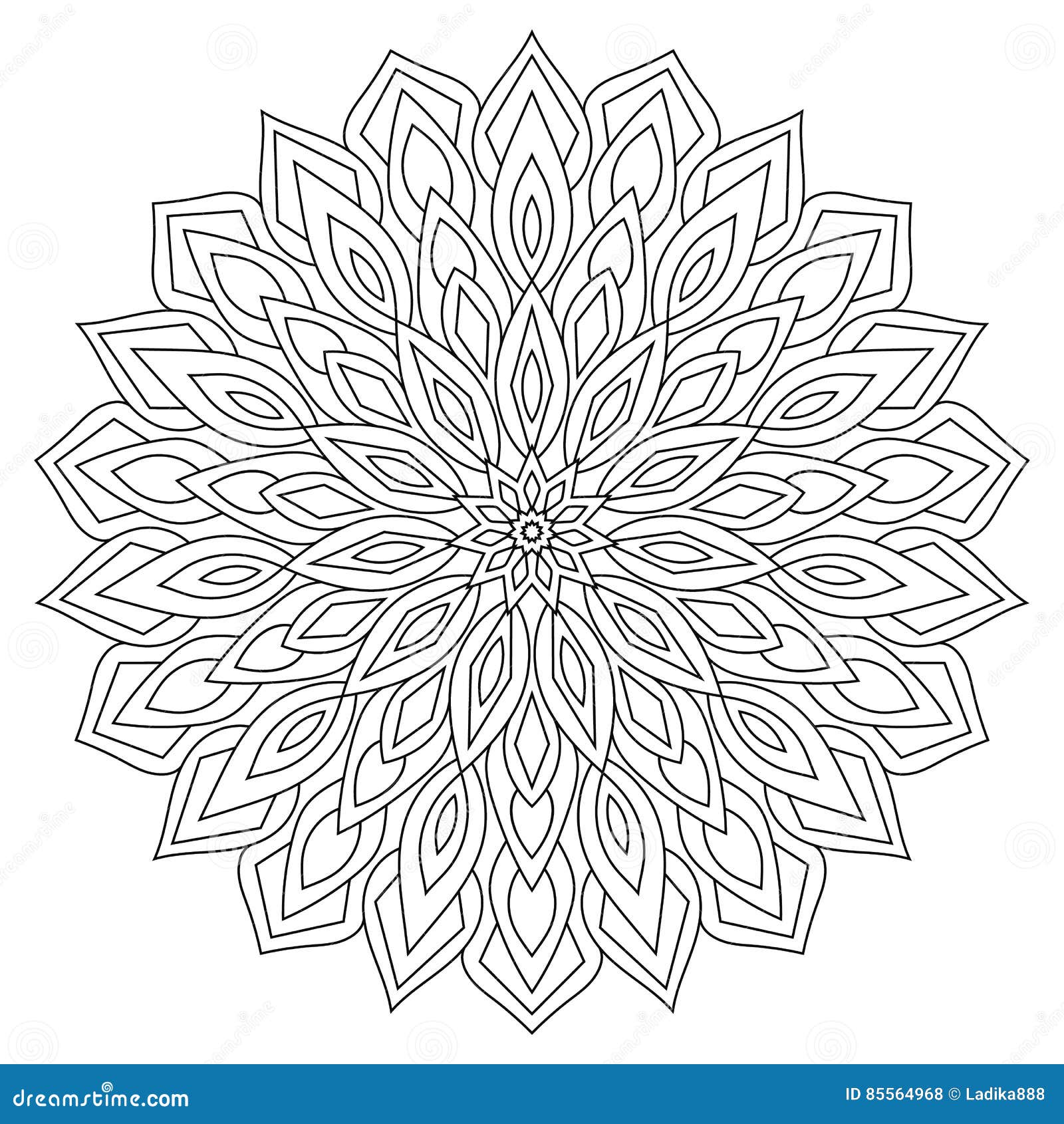 Circular geometric ornament round outline mandala for coloring page stock vector