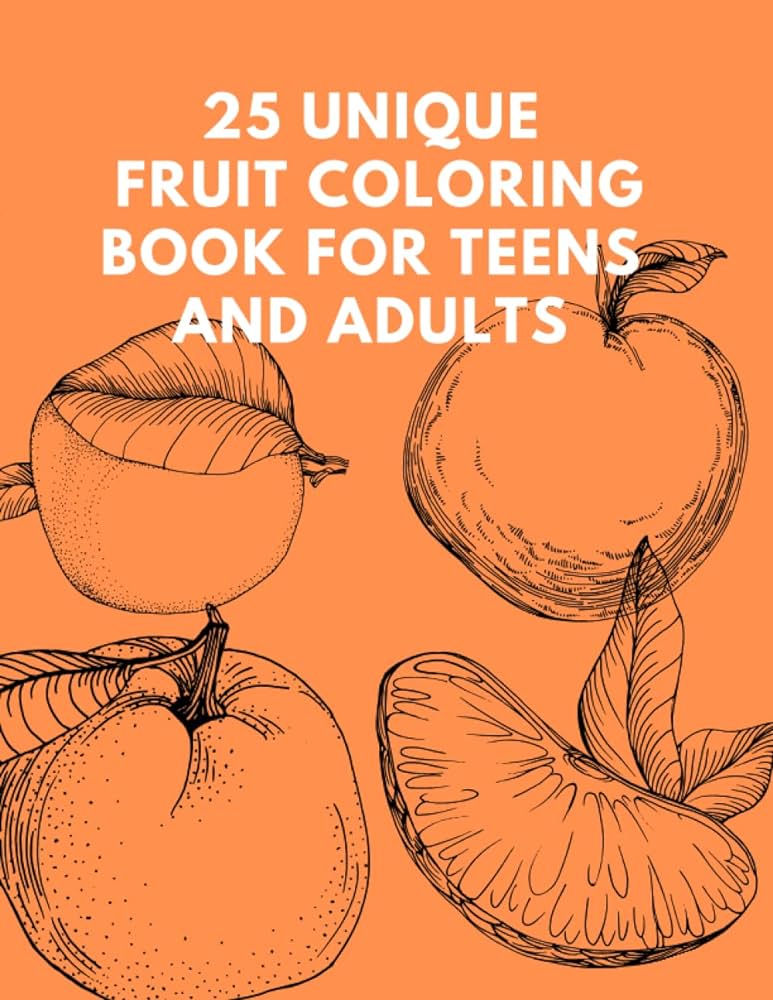 Mandarin fruit coloring book unique mandarin for teens and adults cross amber books