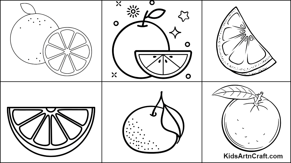 Tangerine coloring pages for kids â free printables